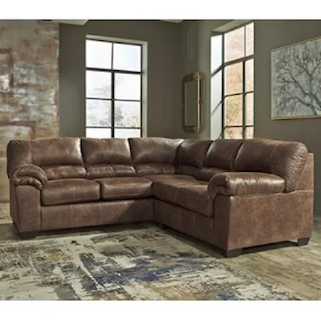 Two-Piece Faux Leather Sectional